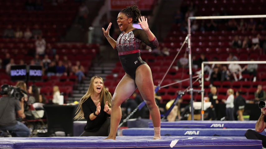 Lynzee Brown of Denver women's gymnastics team