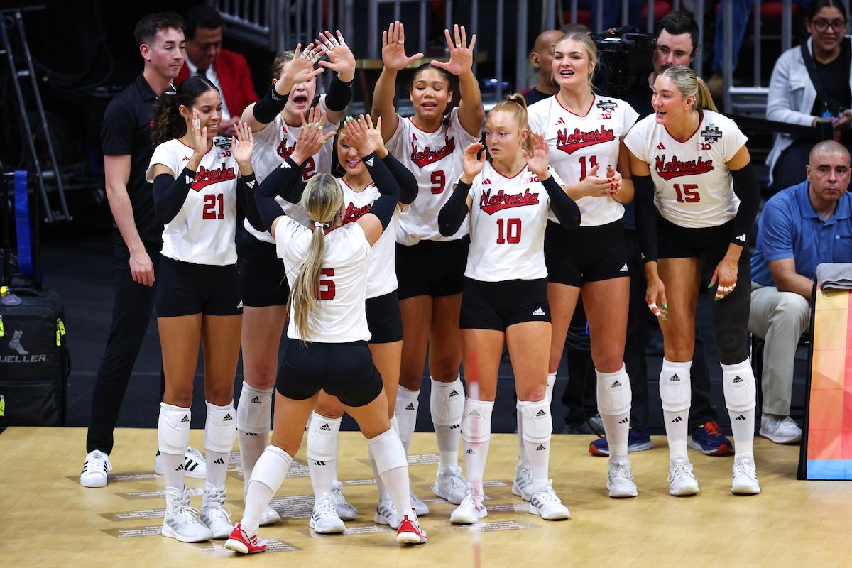 Nebraska women's volleyball players in the 2024 NCAA semifinals