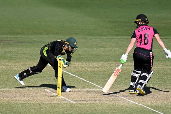 Alyssa Healy's catch of Lauren Down was her 92nd dismissal in T20I cricket. 