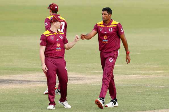 Sandhu bagged four wickets in Queensland's 92-run win.