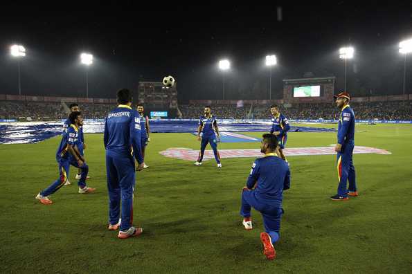 Rain did not dampen the RCB players' moods.