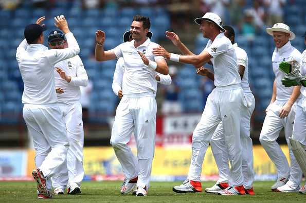 James Anderson was in the thick of action in the first session.