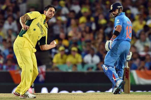 Kohli attempted to pull from outside the off-stump and offering a top-edged catch.