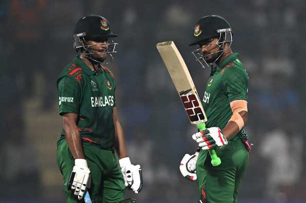 Shakib Al Hasan and Najmul Hossain Shanto put on 169 for the third wicket in the chase.