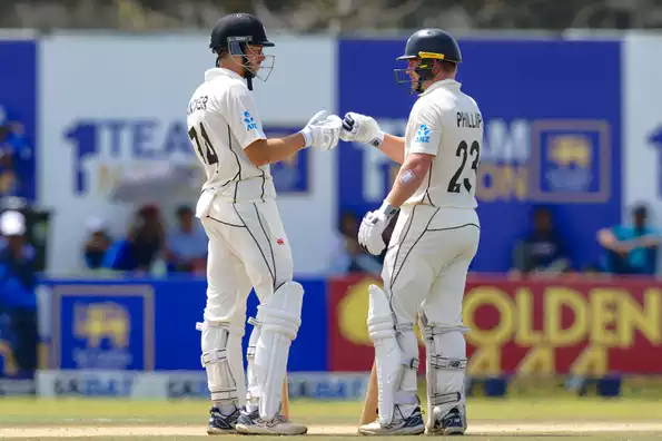 Mitchell Santner and Glenn Phillips led NZ's fight on the fourth morning in Galle