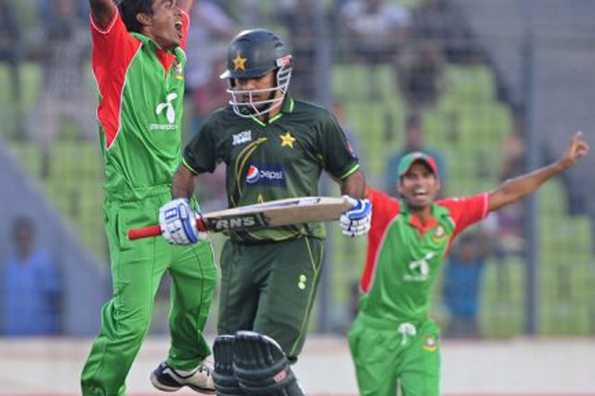 Seamer Rubel Hossain (pictured) and spinner Shakib Al Hasan claimed two wickets apiece to leave Pakistan struggling at 63-5, before Shahid Afridi took his team home with an unbeaten 24 off 23 balls.