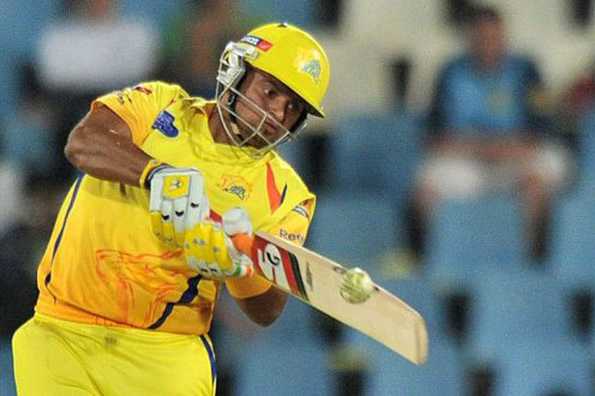 Chennai Super Kings' Suresh Raina plays a shot during their Champions League Twenty20 League match against the Wayamba Elevens in Centurion. Raina hit 87 and Vijay 68 as Chennai raced to a tournament-best 200 for three after being sent in to bat.