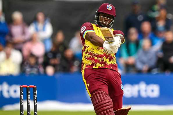 Evin Lewis in action against Ireland 