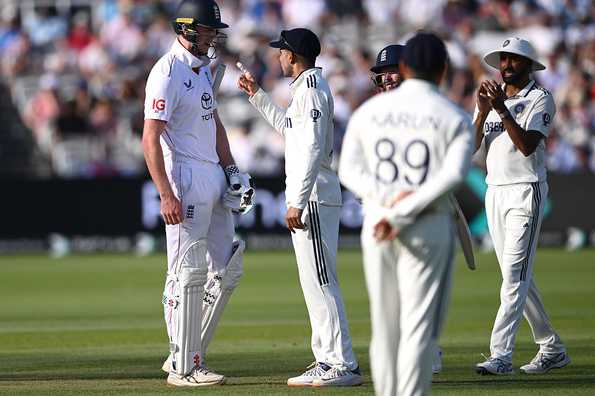 Gill was unhappy with Crawley pulling away twice before a delivery from Bumrah in the first over of England's second innings