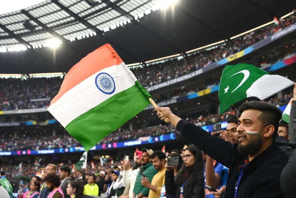Through it all at the MCG, Indian and Pakistani flags flew side by side, like you've never seen them do before