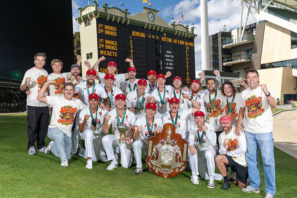 South Australia celebrate a historic Sheffield Shield triumph.