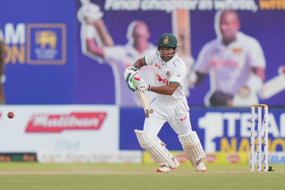 Najmul Hossain Shanto during the recent Test series against Sri Lanka